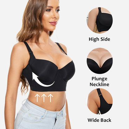 Push-Up Back Smoothing Bra - Black (Buy 1 Get 1 Free）