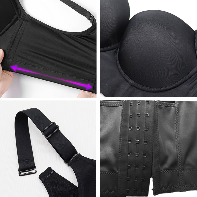 Push-Up Back Smoothing Bra - Black (Buy 1 Get 1 Free）